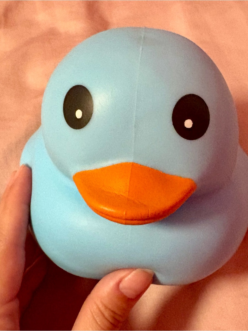 Blue Rubber Duck with Orange Beak squishy New